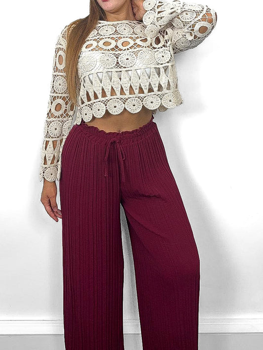 Cropped Crochet Sweater