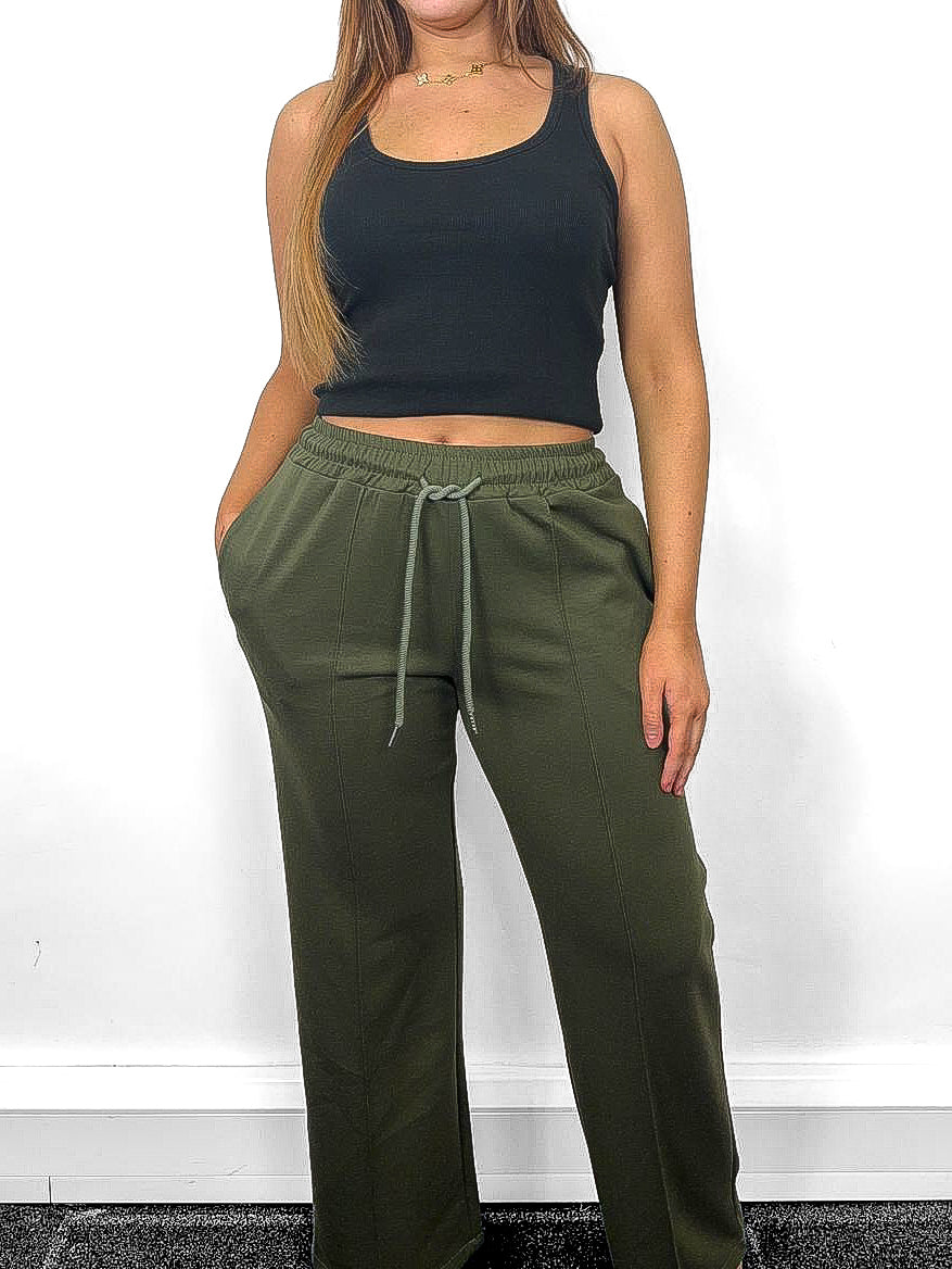 Pinch Seam Wide Leg Joggers