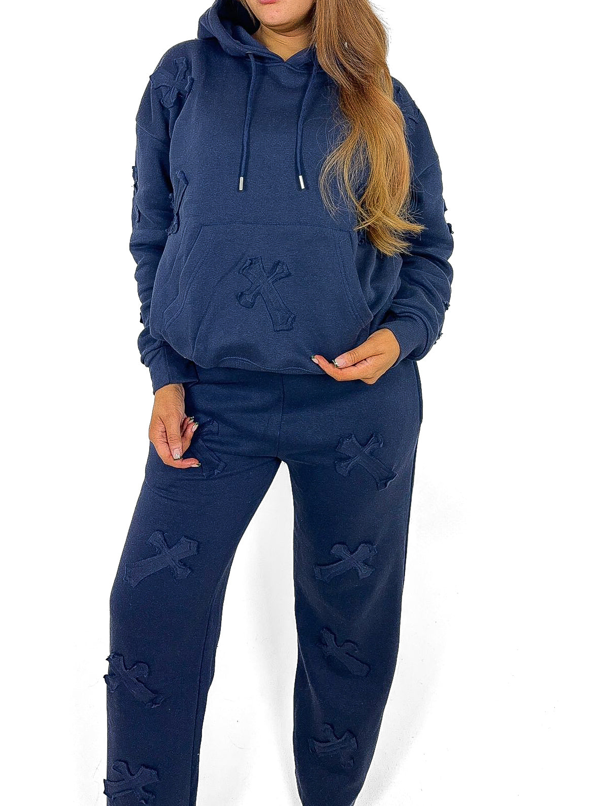 Cross Applique Oversized Tracksuit Set