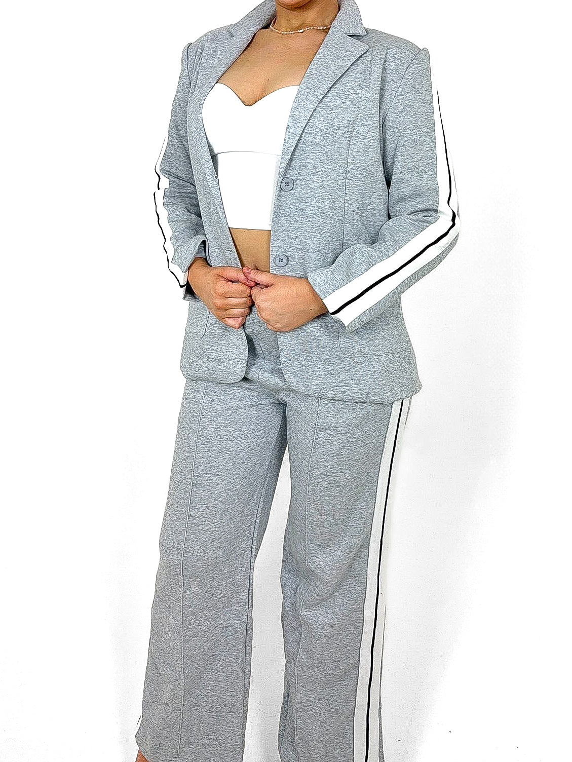 Stripe Side Joggers & Blazer Suit