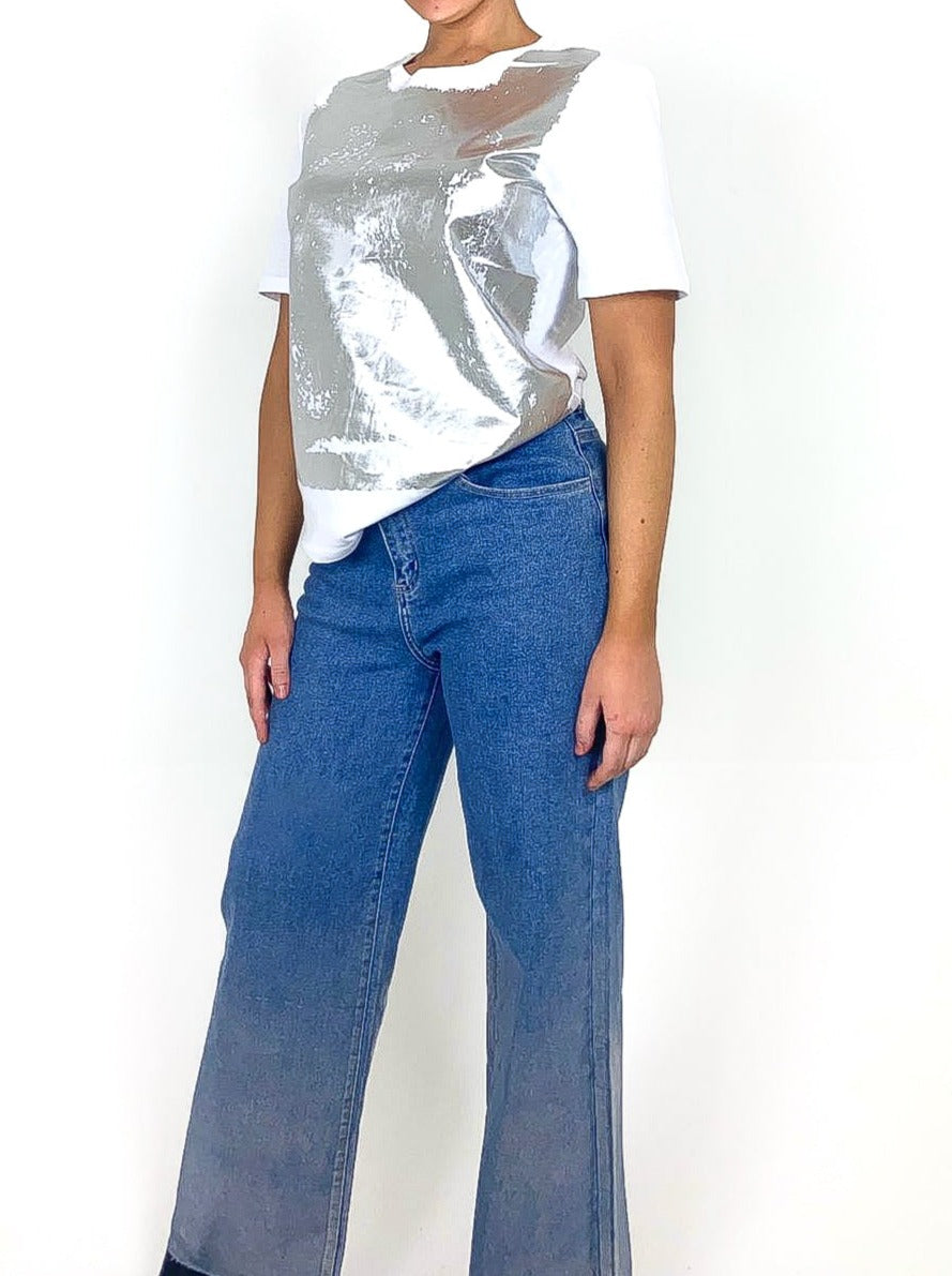 Metallic Paint Front T-Shirt