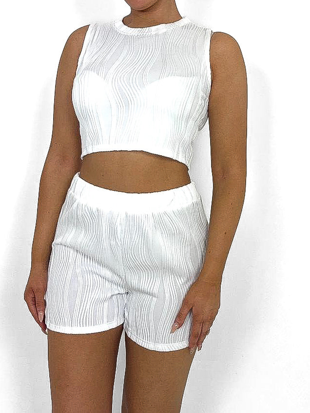 Wavy Rib Short Set