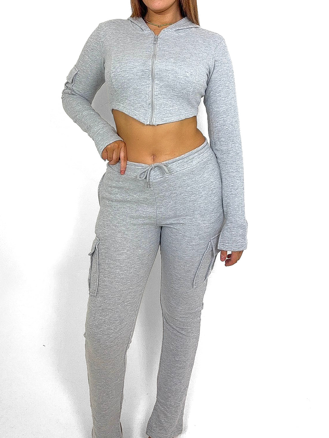 Cropped Hoodie Cargo Tracksuit