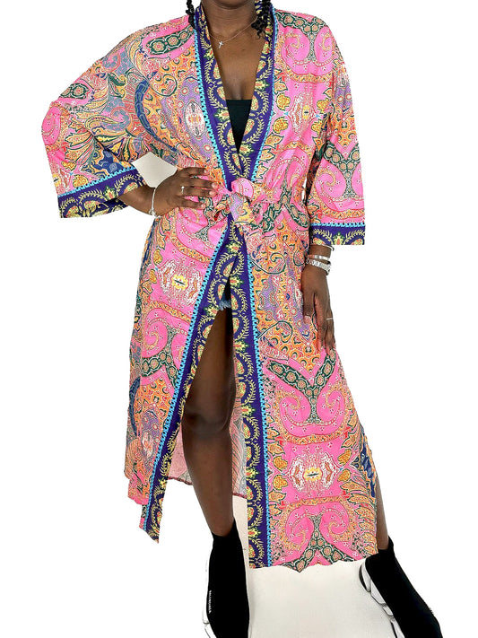 Longline Printed Kimono