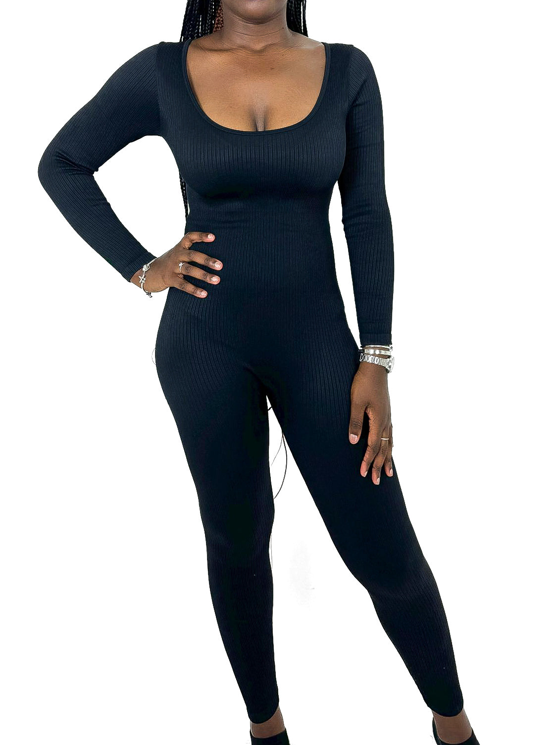 Ribbed Long Sleeve Unitard