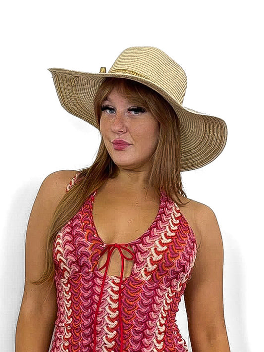 Glitter Detail Straw Summer Hat