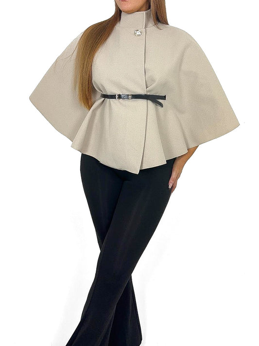 Belted Felt Cape