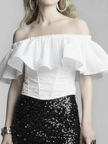 Ruffle Corset Crop Top