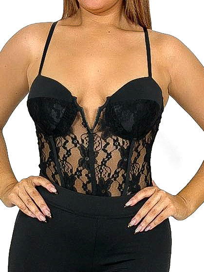 Corset Style Lace Bodysuit