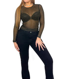 Glitter Spot Mesh Top