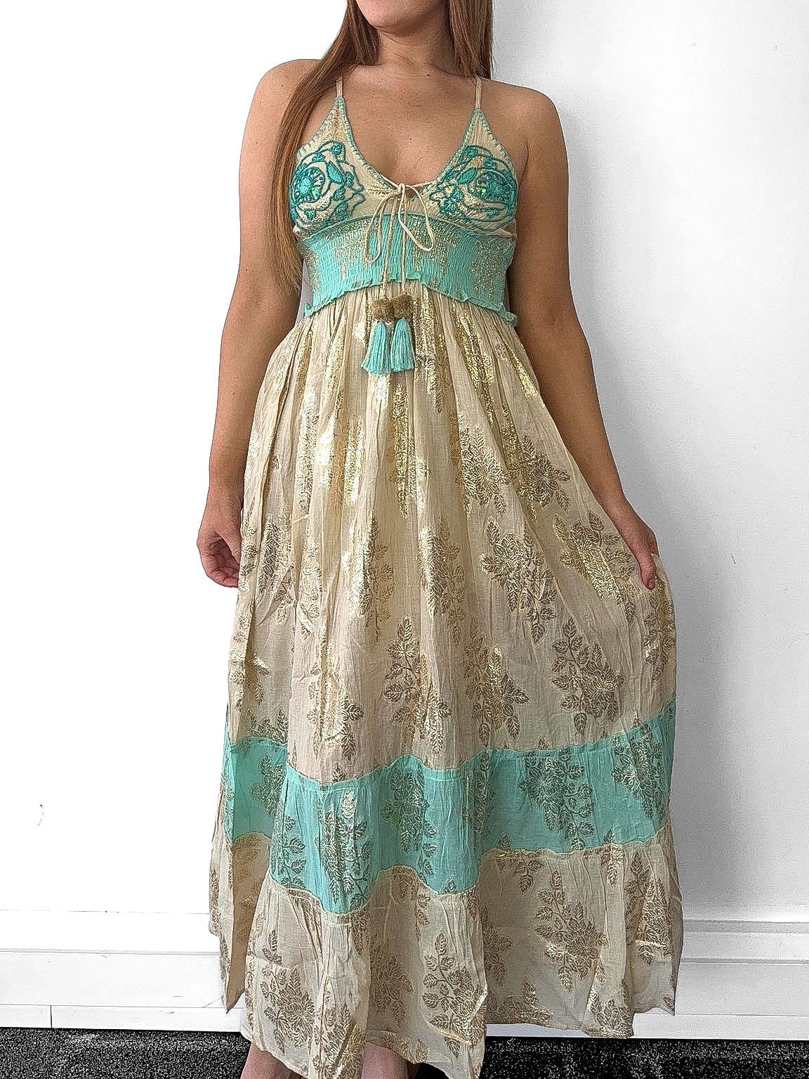 Boho Embellished Maxi Dress