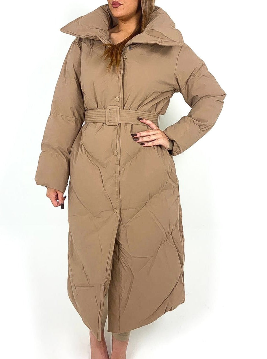 Longline Belted Padded Coat