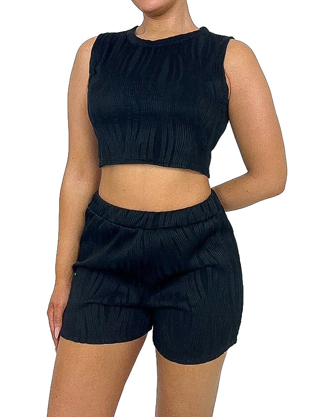 Wavy Rib Short Set