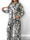 Abstract Print Shirt & Pants Set