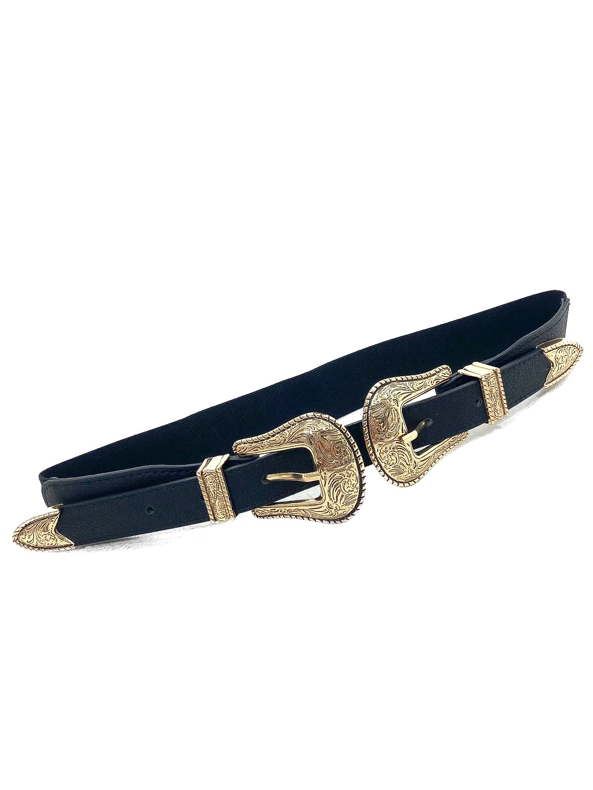 Double Buckle Elasticated Cowboy Belt