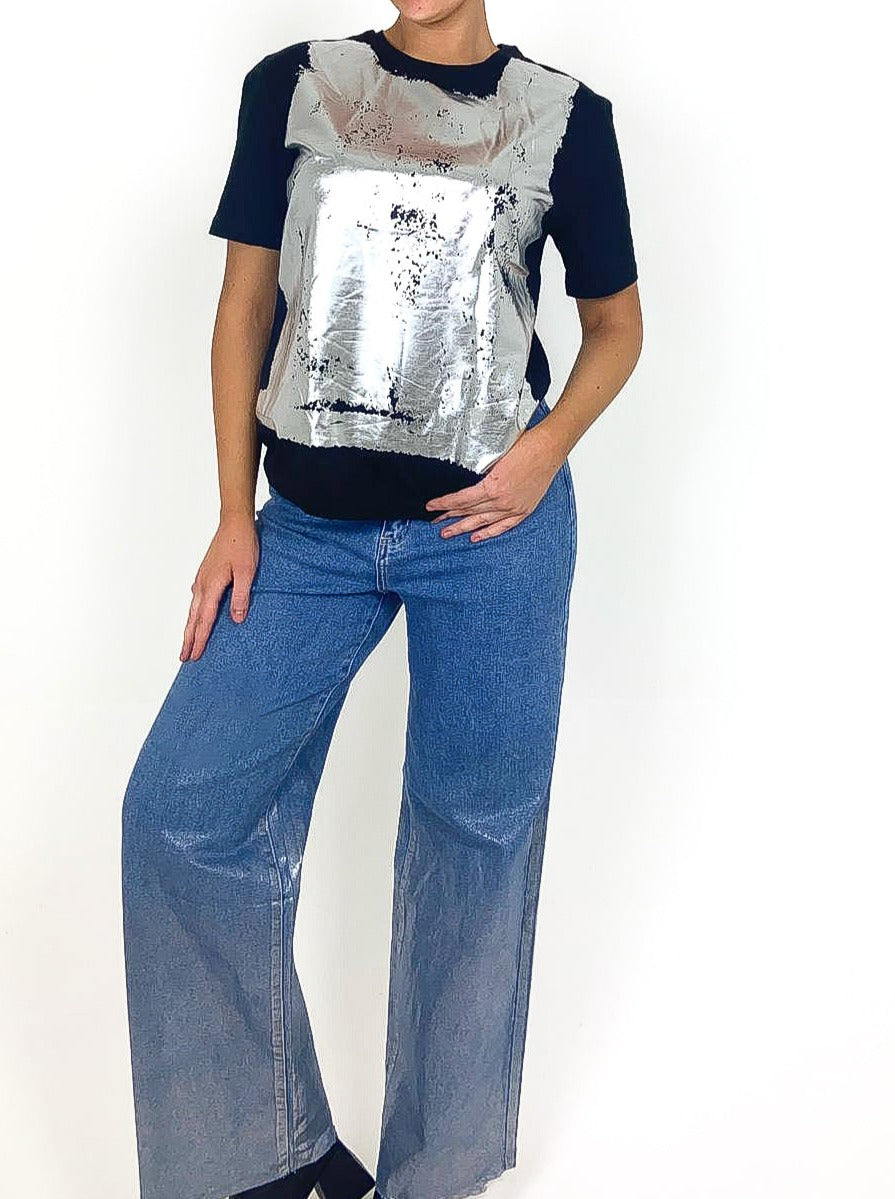 Metallic Paint Front T-Shirt