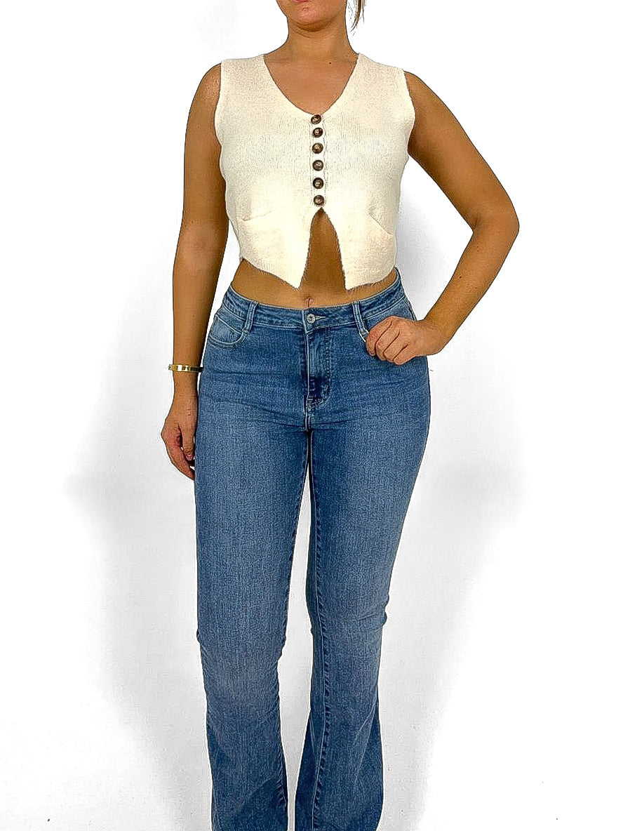 Crop Knitted Waistcoat