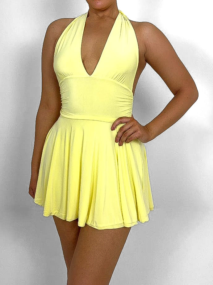 Backless Slinky Skater Dress