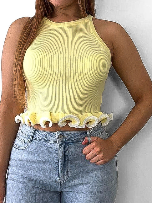 Flared Hem Knitted Vest