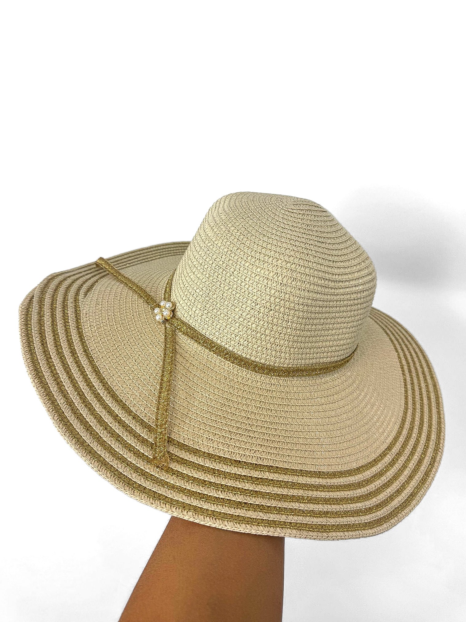 Glitter Detail Straw Summer Hat