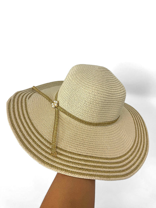 Glitter Detail Straw Summer Hat