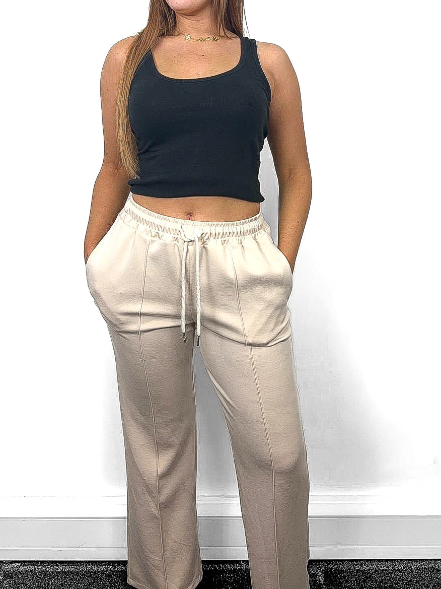 Pinch Seam Wide Leg Joggers