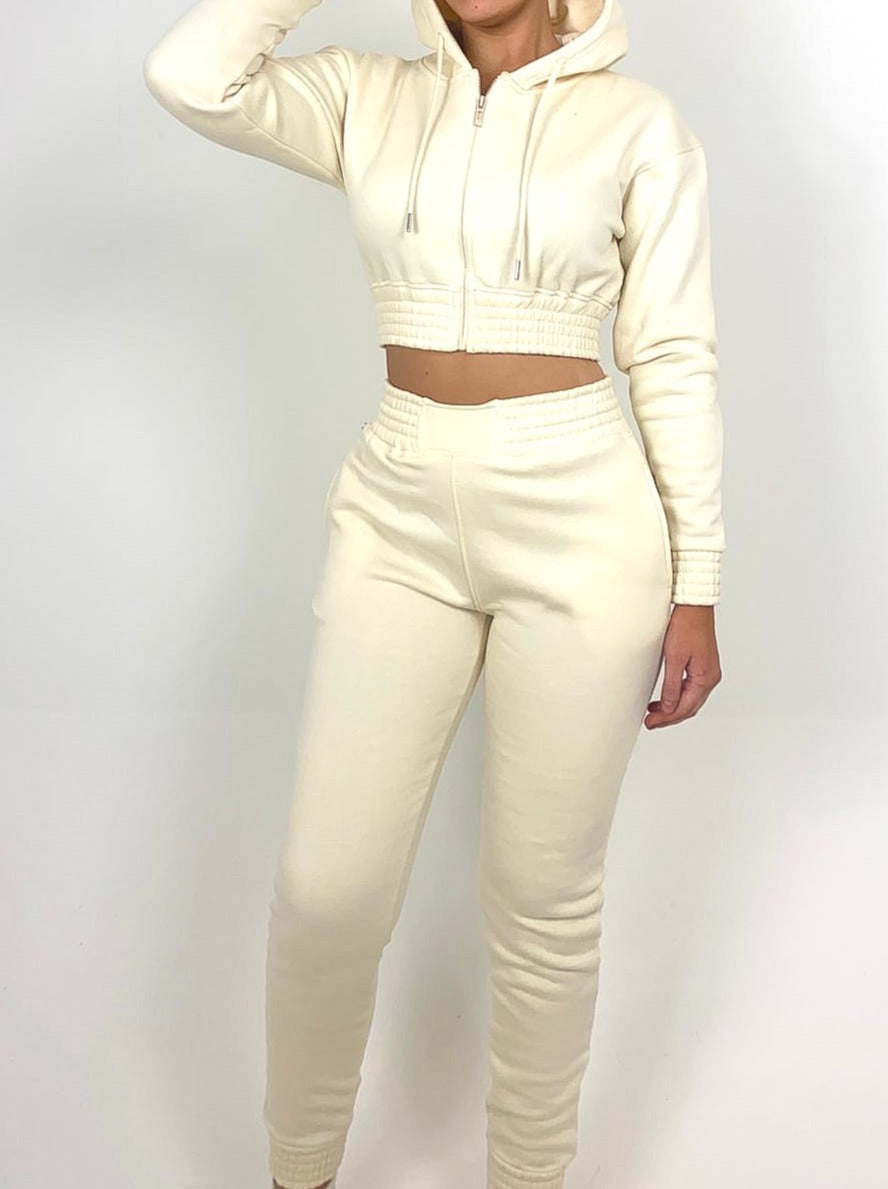 Zipped Crop Hoody Tracksuit