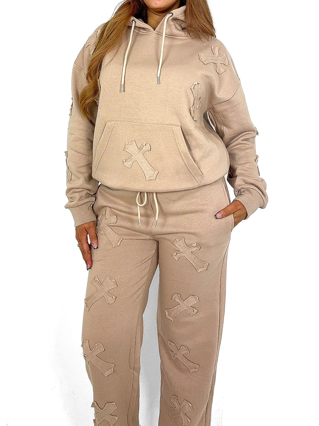 Cross Applique Oversized Tracksuit Set