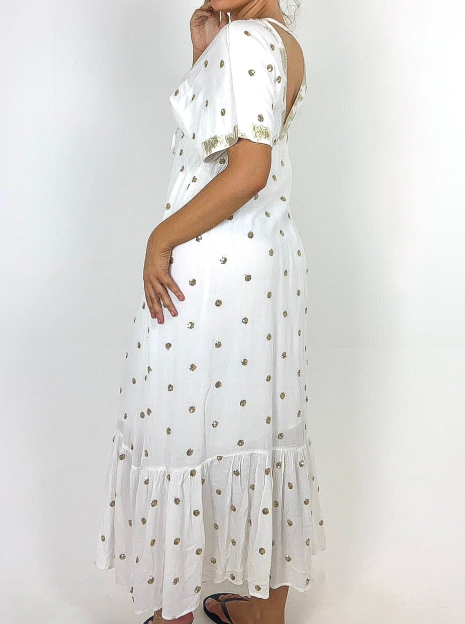 Sequin Spot Boho Maxi Dress