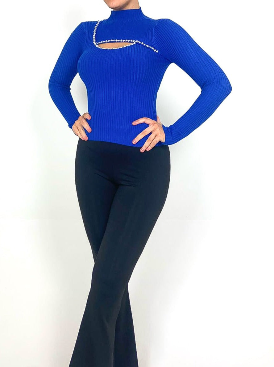 Diamante Framed Cut Out Jumper