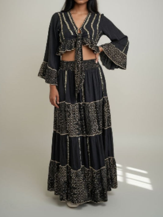 Sequin Embellished Skirt Set