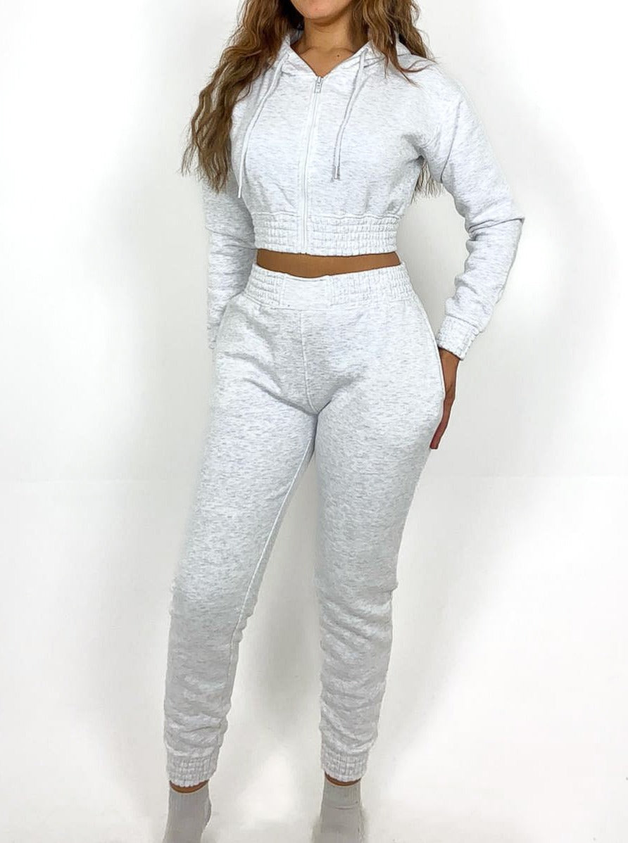 Zipped Crop Hoody Tracksuit