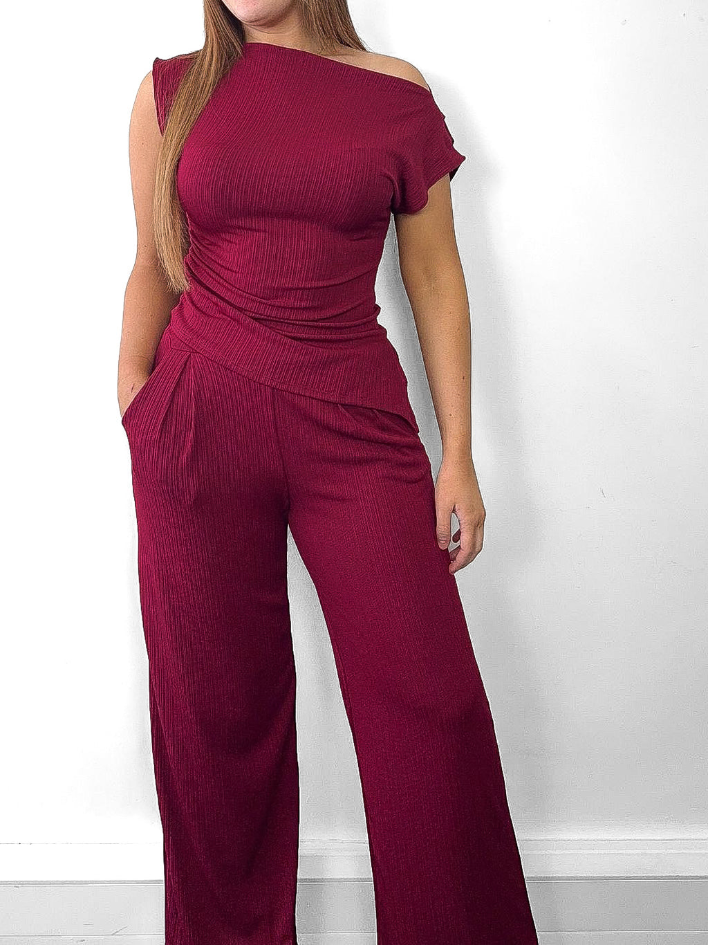 Asymmetric Top & Pants Set