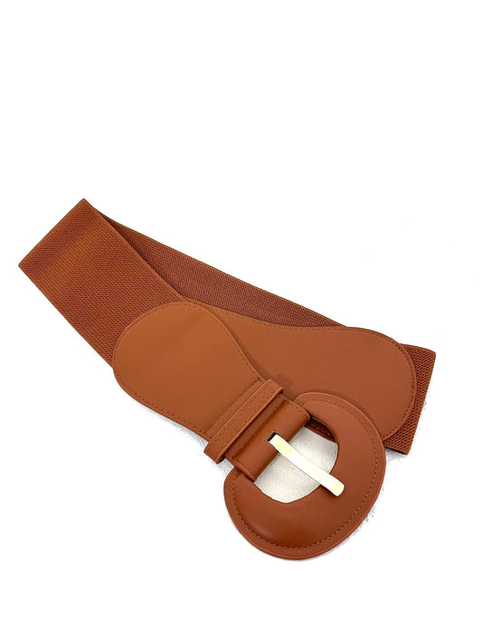 Chunky Buckle Plain Elasticated Belt