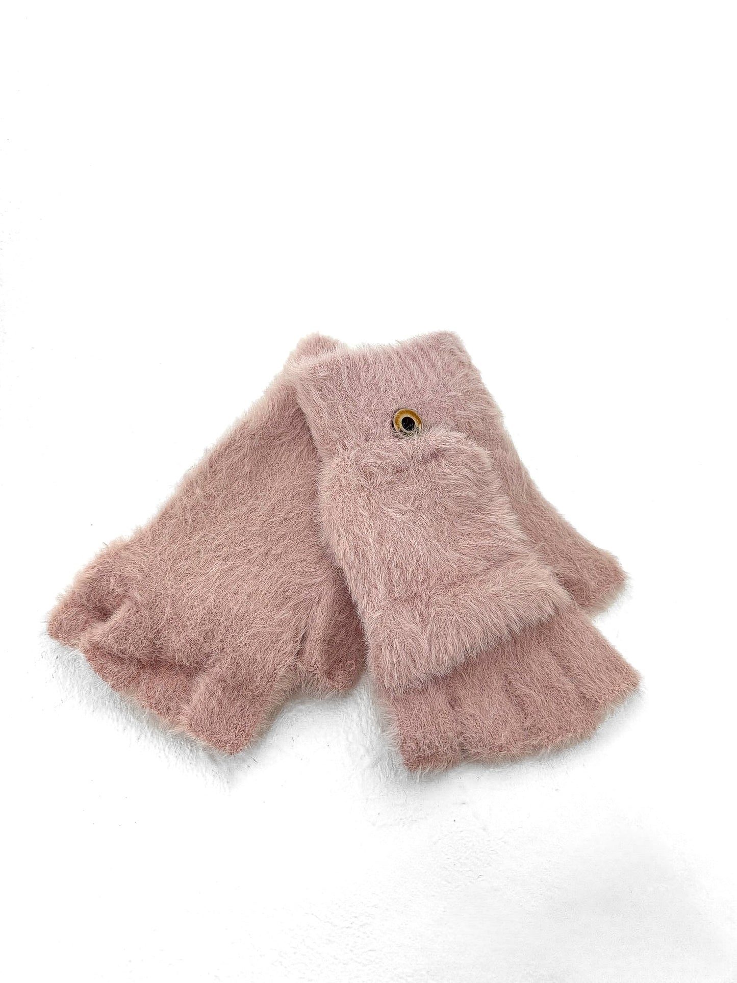 Fluffy Knitted Mittens