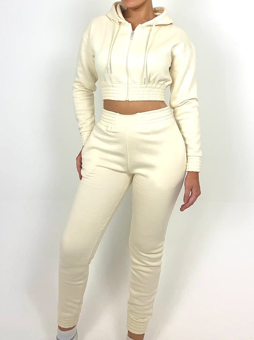 Zipped Crop Hoody Tracksuit