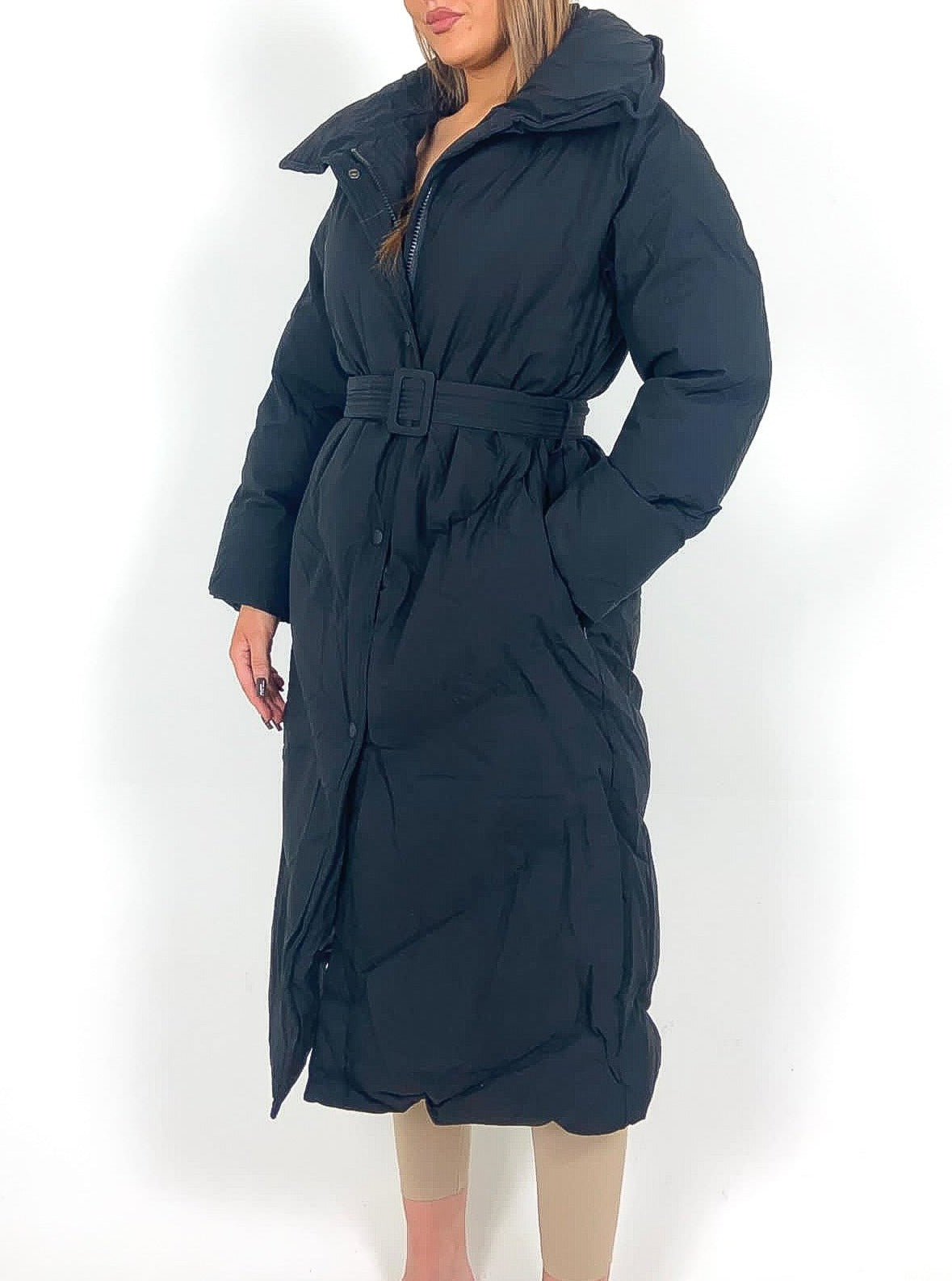 Longline Belted Padded Coat