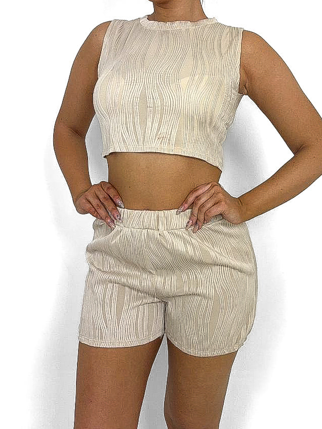 Wavy Rib Short Set