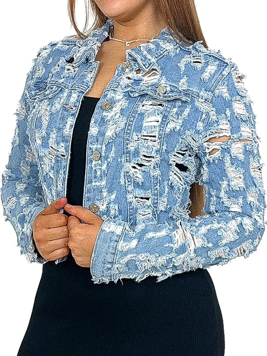 Extreme Rip Crop Denim Jacket