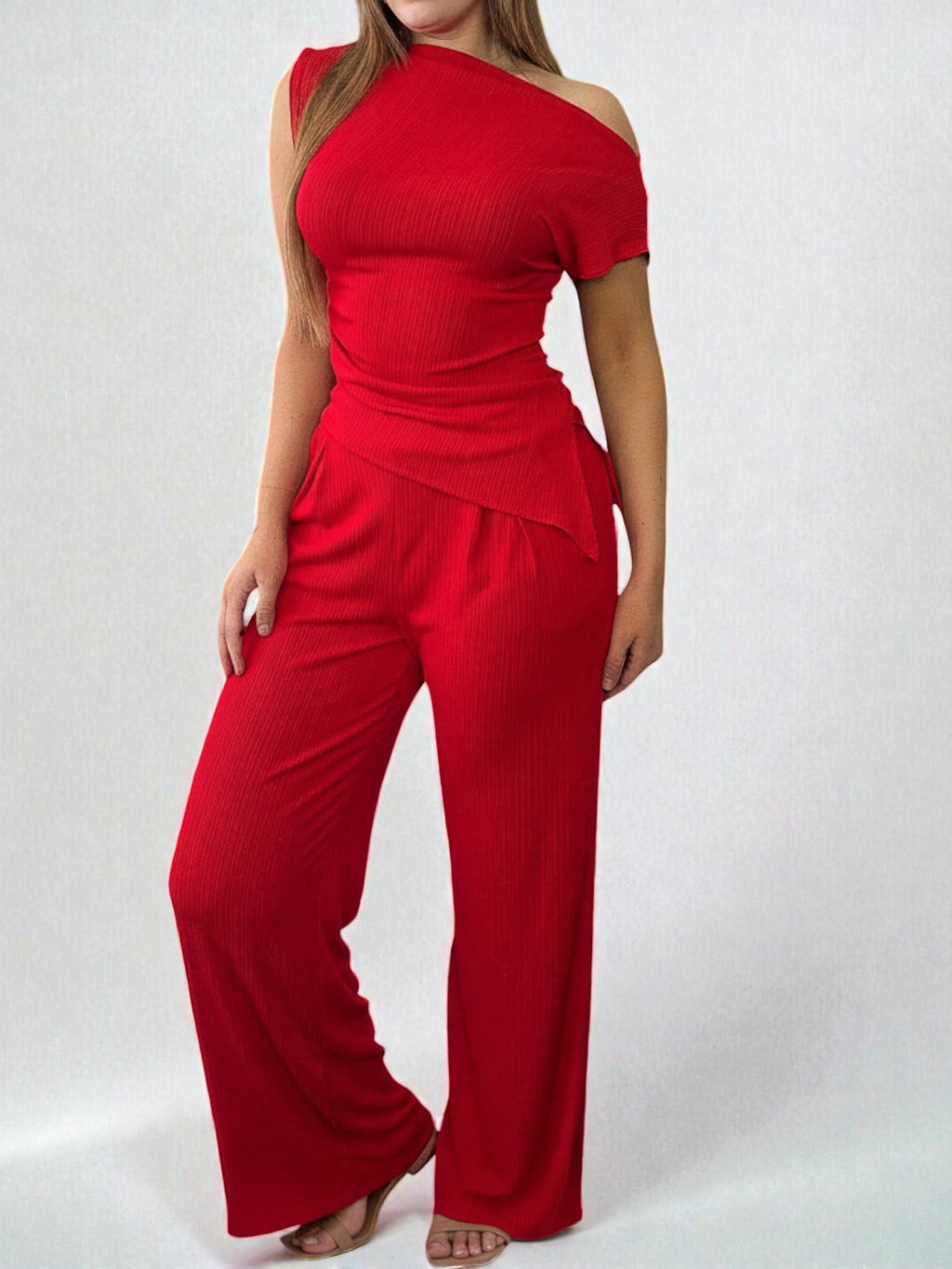 Asymmetric Top & Pants Set