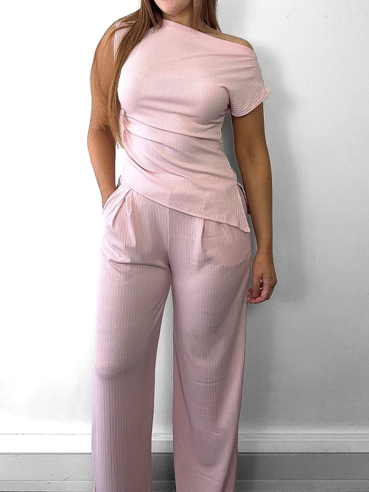 Asymmetric Top & Pants Set
