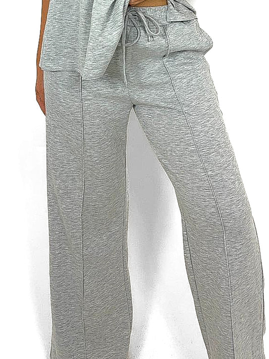 Pinch Seam Front Wide Leg Joggers