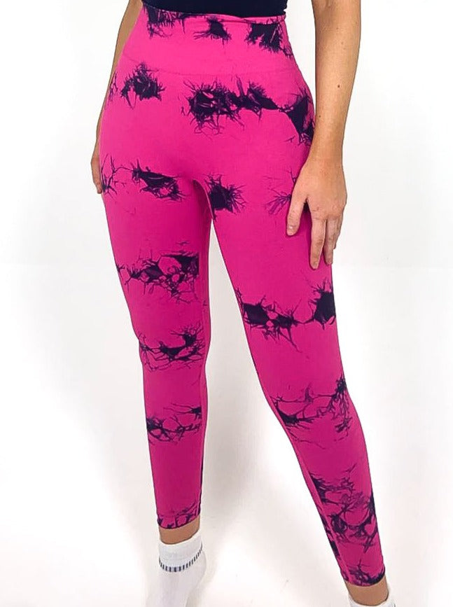 Tie Dye Bum Ruche Leggings