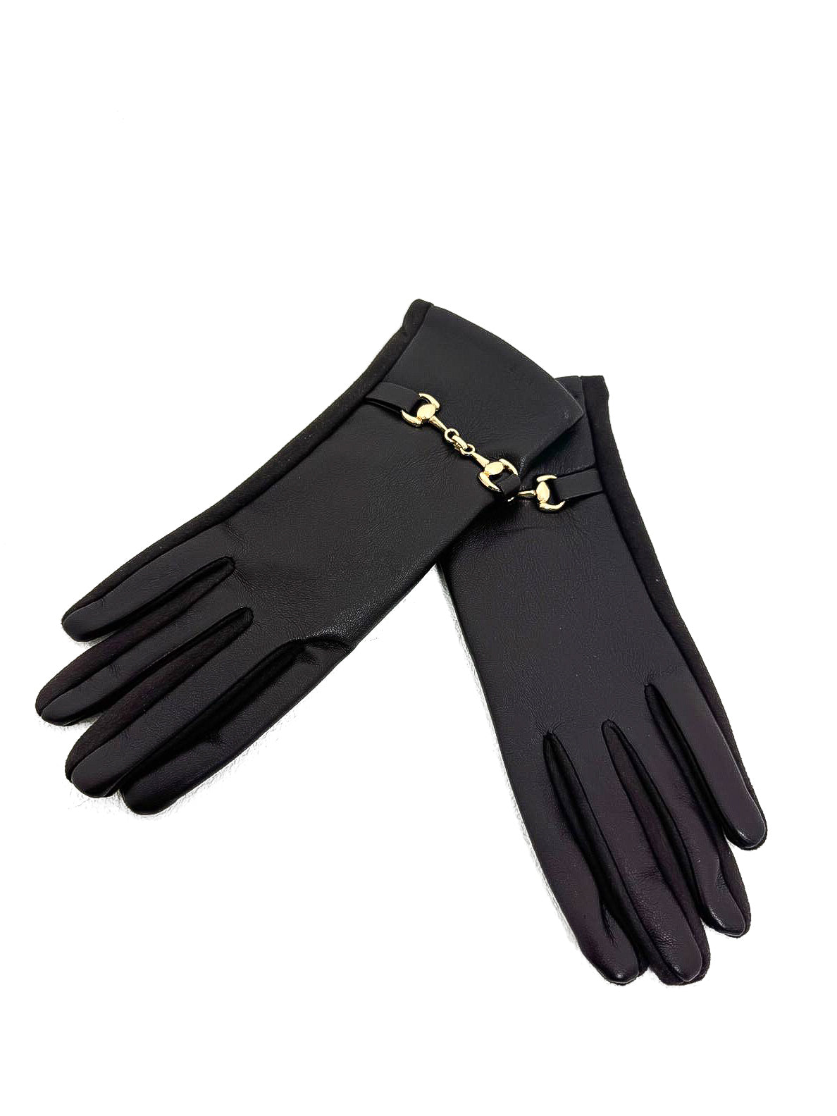 Horsebit Detail PU Gloves