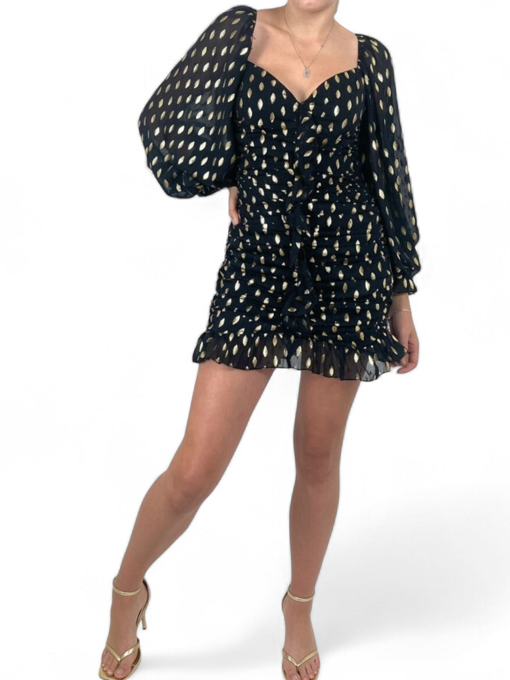 Bardot Ruche Mini Dress