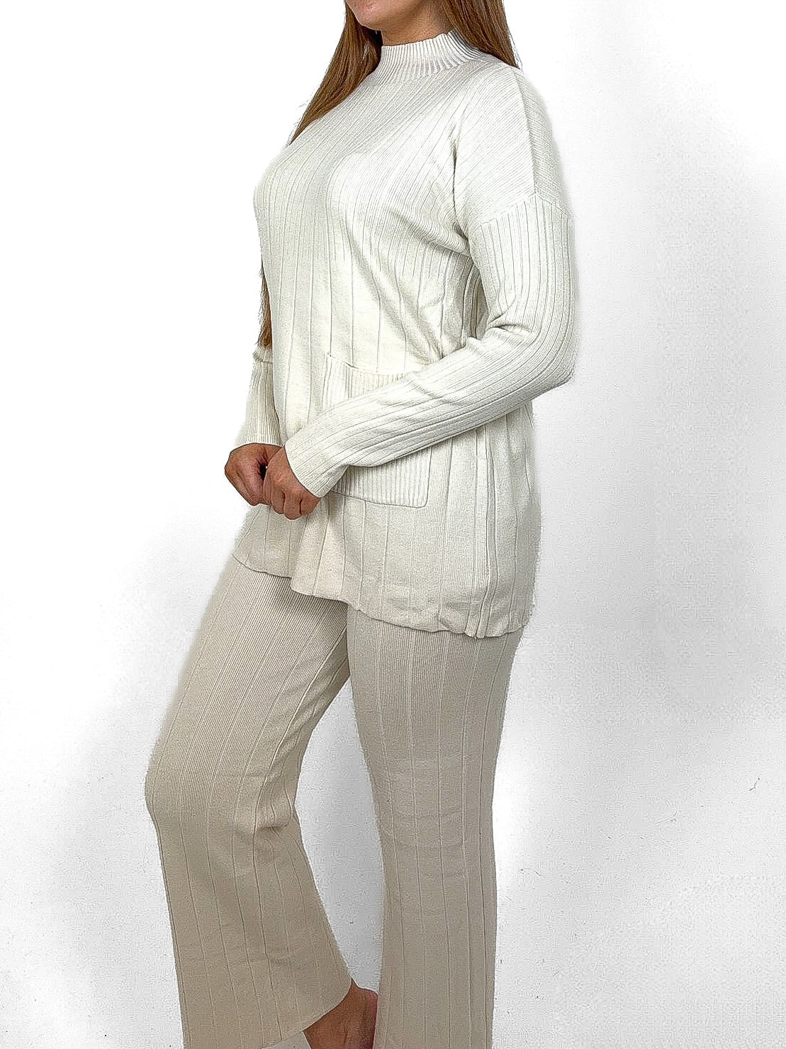 Pocket Front Oversize Sweater & Trousers Lounge Set