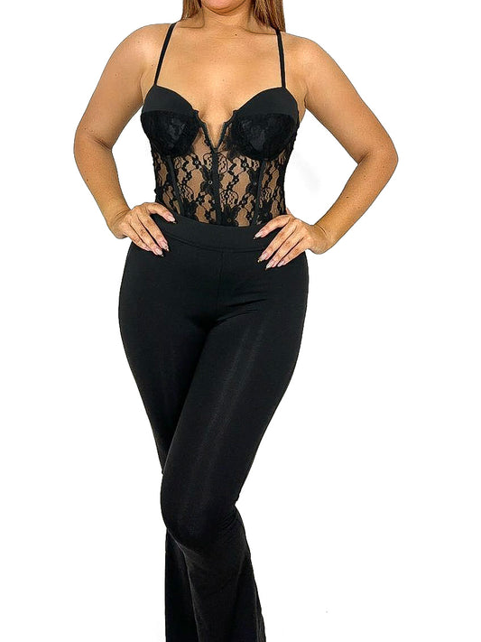 Corset Style Lace Bodysuit