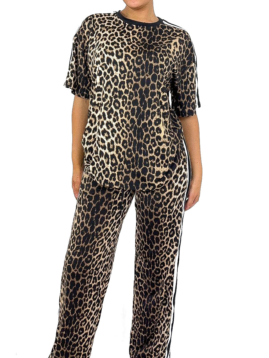 Slinky Leopard Print Lounge Set