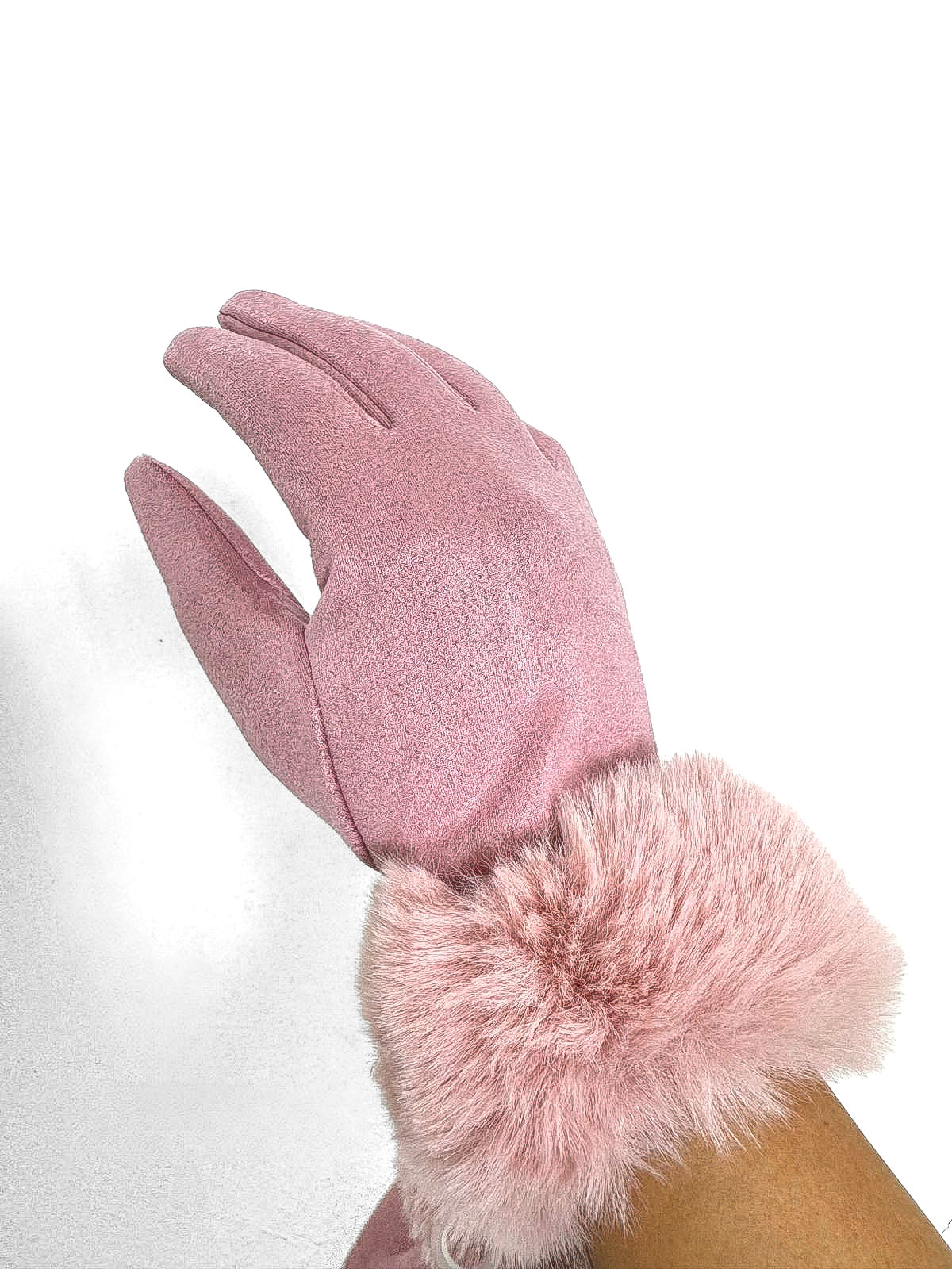 Faux Fur Trim Gloves