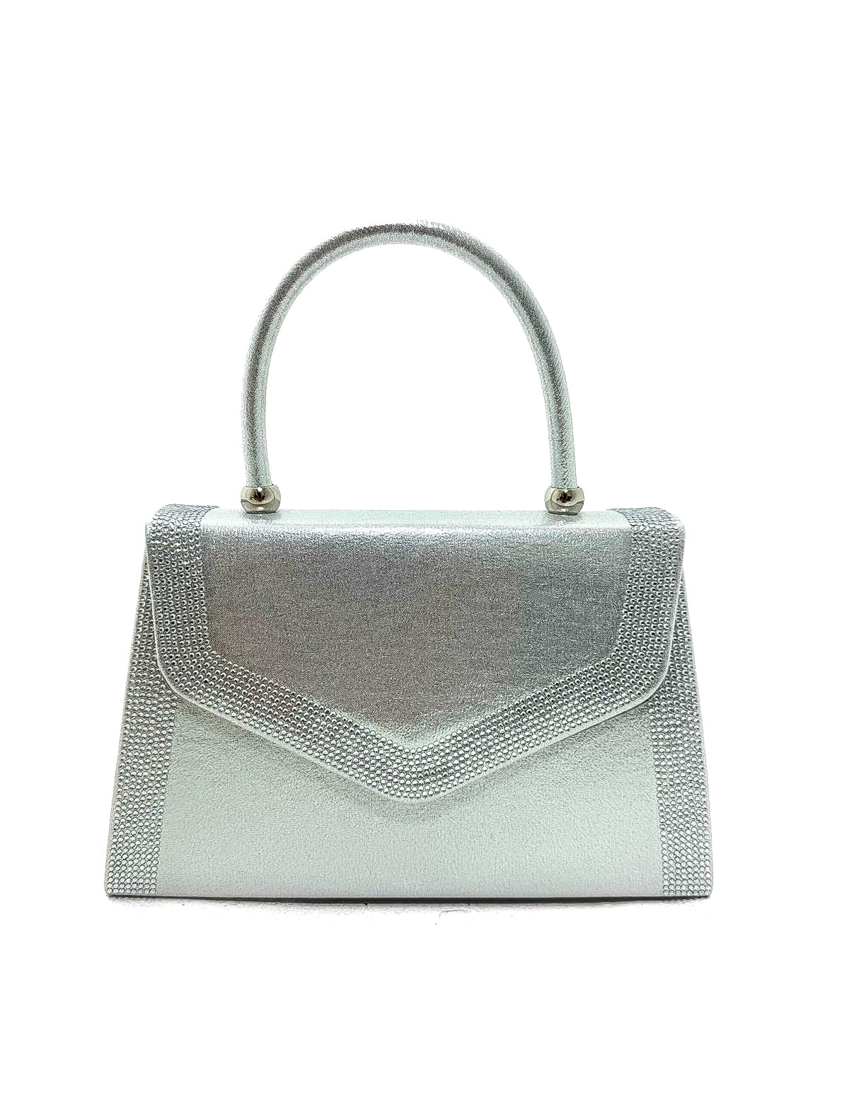 Diamante Detail Satin Top Handle Handbag